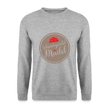 Schwarzwaldmädel Schwarzwald Bollenhut Frau - Unisex Pullover - Weißgrau meliert - Vorne - Alina (178cm) & Michal (187cm)