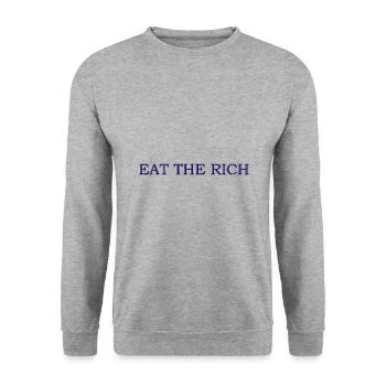Mangez le riche socialisme anti-capitalisme - Sweat-shirt Unisexe - gris chiné - Devant - Alina (178cm) & Michal (187cm)