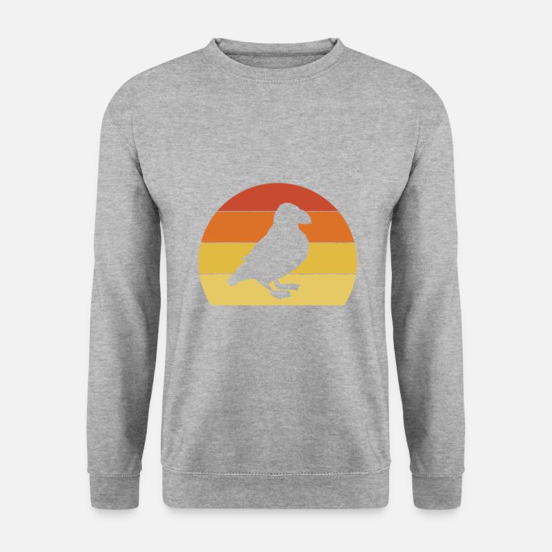 Puffin Puffins Lunde Papageientaucher Vintage - Unisex Pullover - Weißgrau meliert