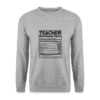 Luckiest teacher tout professeur cadeau de l’école - Sweat-shirt Unisexe - gris chiné - Devant - Alina (178cm) & Michal (187cm)