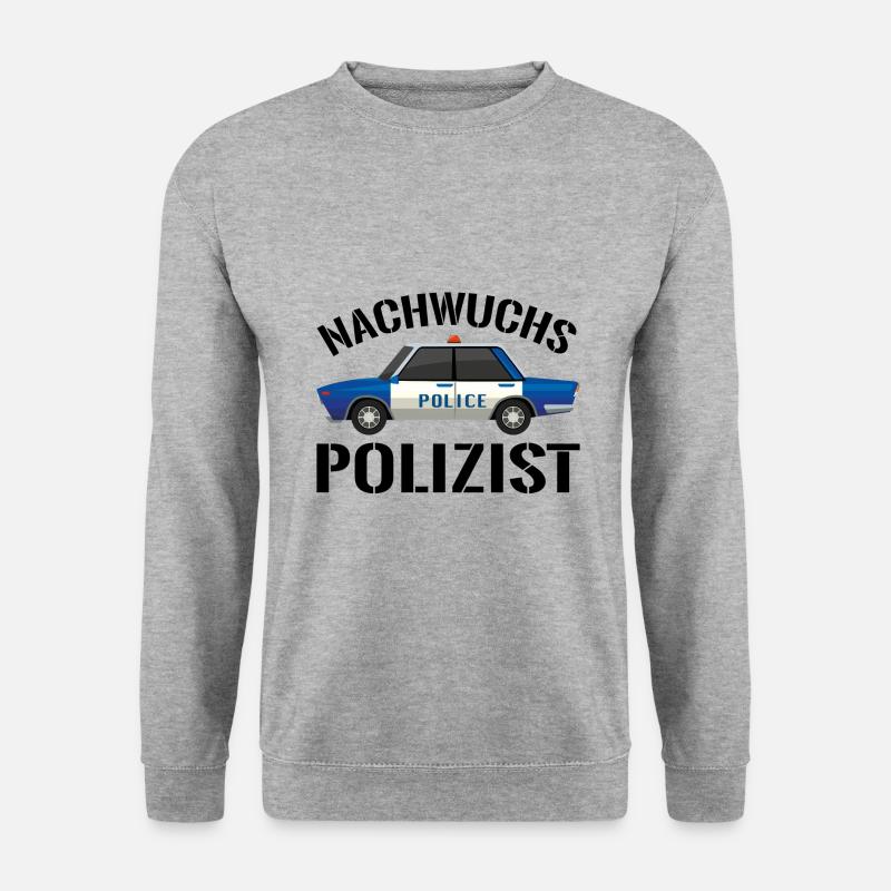 Nachwuchs Polizist Kinder Sohn Polizei - Unisex Pullover - Weißgrau meliert