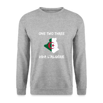One Two Three Viva Algeria - Unisex Sweatshirt - salt & pepper - Front - Alina (178cm) & Michal (187cm)