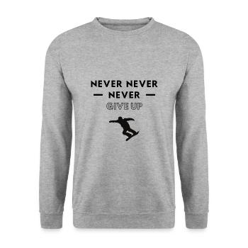 Snowboarding: Never never never give up. - Unisex Sweatshirt - salt & pepper - Front - Alina (178cm) & Michal (187cm)