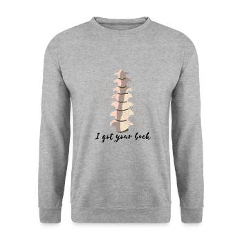 J’ai eu votre dos - Ostéopathie - Sweat-shirt Unisexe - gris chiné - Devant - Alina (178cm) & Michal (187cm)