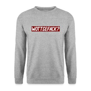 Wottsefack? - Unisex Pullover - Weißgrau meliert - Vorne - Alina (178cm) & Michal (187cm)