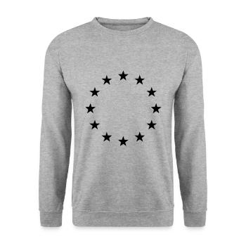 EU - Europäische Union - Flagge - Sterne - Sweat-shirt Unisexe - gris chiné - Devant - Alina (178cm) & Michal (187cm)