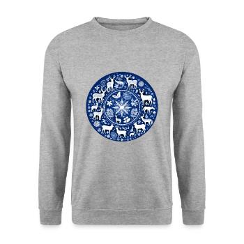 Perfect Christmas Gift - Reindeer Ornament - Unisex Sweatshirt - salt & pepper - Front - Alina (178cm) & Michal (187cm)
