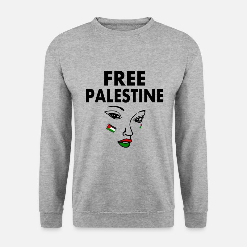 Free palestine - Unisextröja - vitgråmelerad