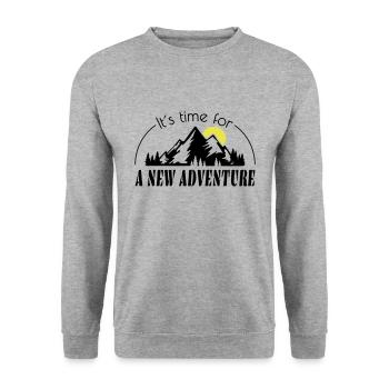 new adventure - Unisex Sweatshirt - salt & pepper - Front - Alina (178cm) & Michal (187cm)