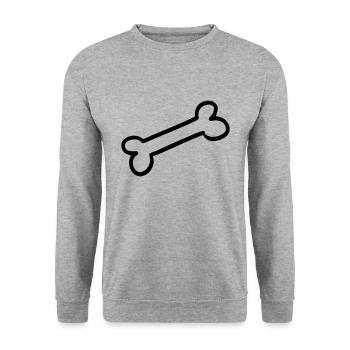 Dog bone Hundeknochen Geschenkidee gift idea - Unisex Pullover - Weißgrau meliert - Vorne - Alina (178cm) & Michal (187cm)