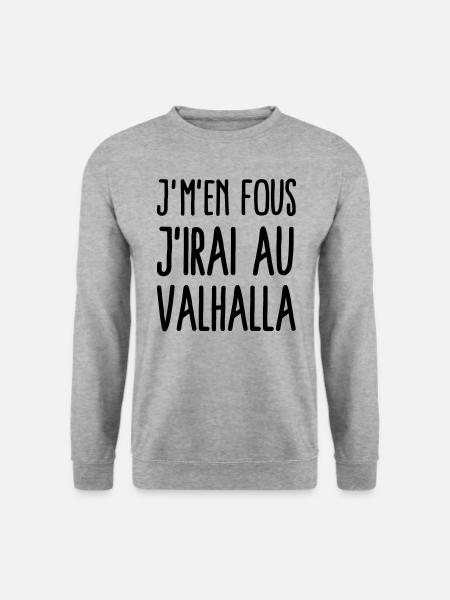 Humour Viking Valhalla - Sweat-shirt Unisexe - gris chiné