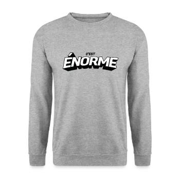 C'est énorme - mème - Sweat-shirt Unisexe - gris chiné - Devant - Alina (178cm) & Michal (187cm)