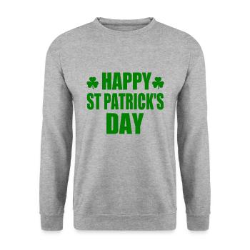 happy st patricks day - Unisex Sweatshirt - salt & pepper - Front - Alina (178cm) & Michal (187cm)
