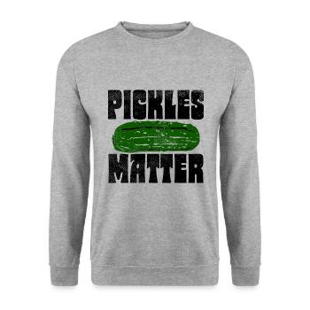 Pickles Matter – Déclaration pour les végétariens - Sweat-shirt Unisexe - gris chiné - Devant - Alina (178cm) & Michal (187cm)