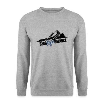 BERG life BALANCE - Unisex Pullover - Weißgrau meliert - Vorne - Alina (178cm) & Michal (187cm)