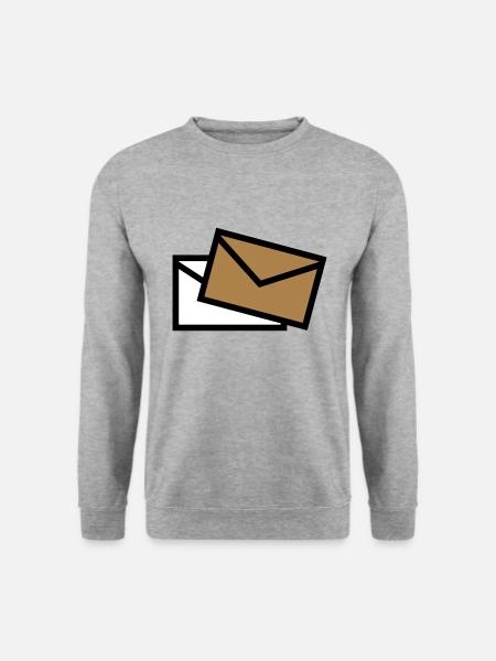 Post - Mail - poste / Brief - letter - lettre - Unisex Pullover - Weißgrau meliert