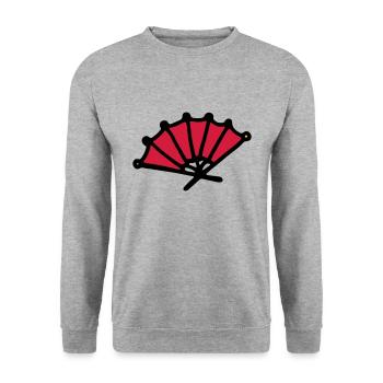 Asian fan hand fan asian hand fan - Unisex Sweatshirt - salt & pepper - Front - Alina (178cm) & Michal (187cm)