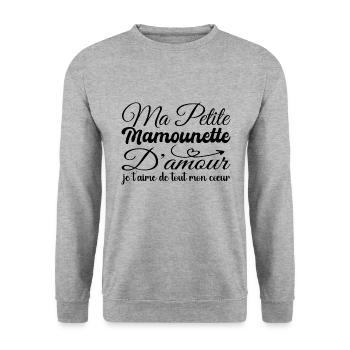 Mamounette gift of love, mommy I love you - Unisex Sweatshirt - salt & pepper - Front - Alina (178cm) & Michal (187cm)