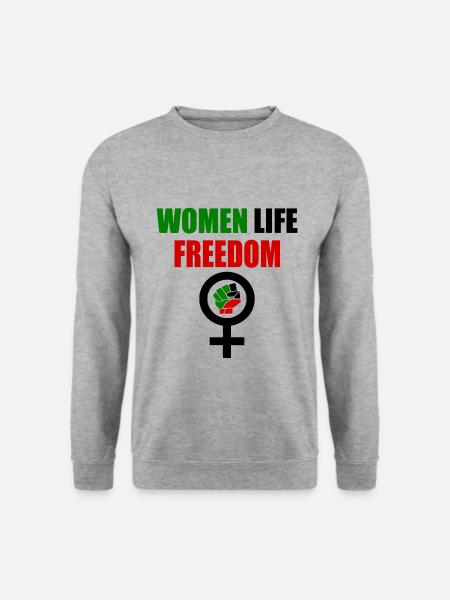 Women life freedom - Unisex Pullover - Weißgrau meliert