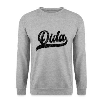 Oida München Bayern Dialekt - Unisex Pullover - Weißgrau meliert - Vorne - Alina (178cm) & Michal (187cm)