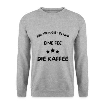 Eine Fee - Die Kaffee - Kaffee nur mit mir! - Unisex Pullover - Weißgrau meliert - Vorne - Alina (178cm) & Michal (187cm)
