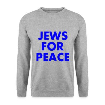 Jews for peace - Sweat-shirt Unisexe - gris chiné - Devant - Alina (178cm) & Michal (187cm)