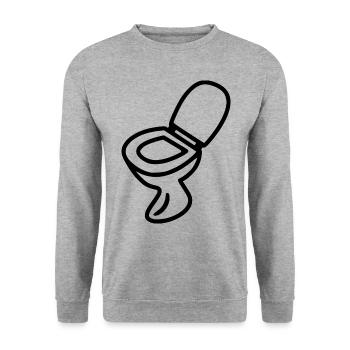 Toilette Klo Design WC Schwarz - Sweat-shirt Unisexe - gris chiné - Devant - Alina (178cm) & Michal (187cm)