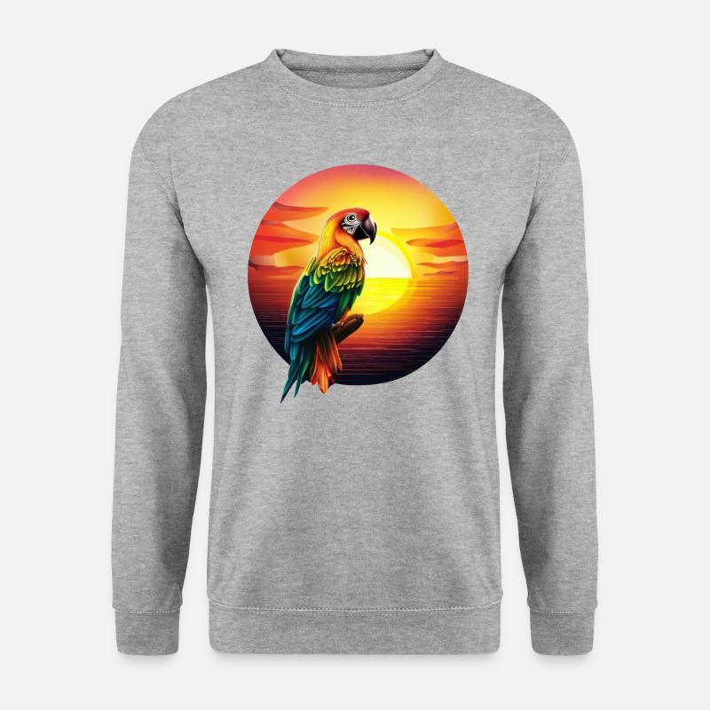 Perroquet au coucher du soleil - Sweat-shirt Unisexe - gris chiné