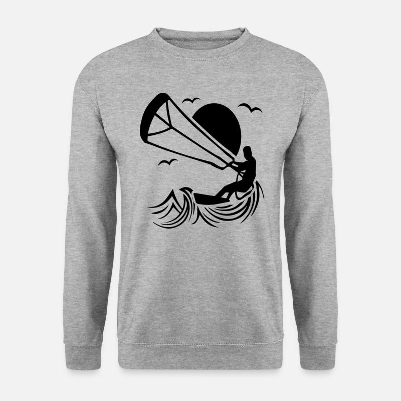 Kitesurfer silhouette, kitesurfing adventure design - Unisex Sweatshirt - salt & pepper