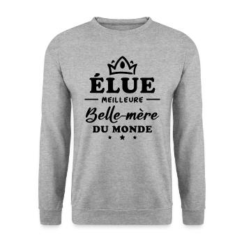 Élue meilleure belle mère du monde - Sweat-shirt Unisexe - gris chiné - Devant - Alina (178cm) & Michal (187cm)