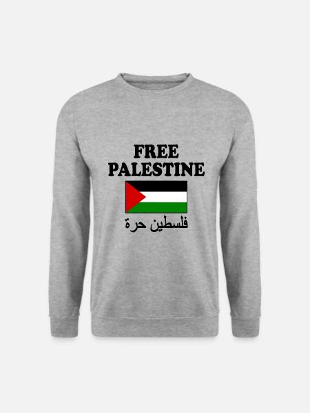 Free palestine - Unisex Pullover - Weißgrau meliert