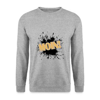 Moin - Unisex Pullover - Weißgrau meliert - Vorne - Alina (178cm) & Michal (187cm)