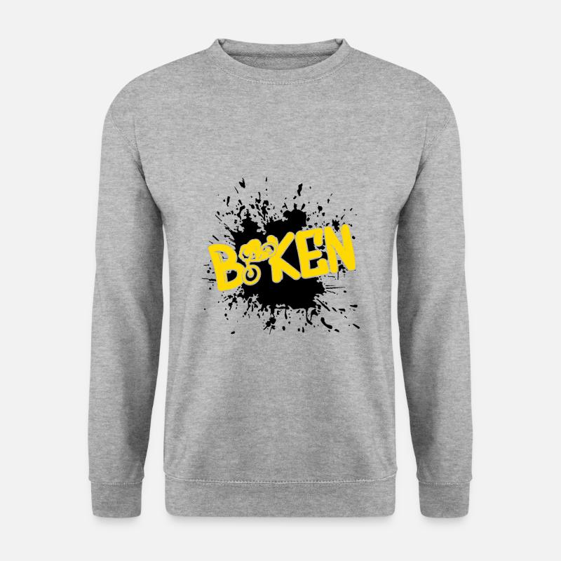 Biken Fahrrad Bicycle - Unisex Pullover - Weißgrau meliert