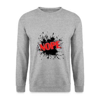 Nope - Unisex Pullover - Weißgrau meliert - Vorne - Alina (178cm) & Michal (187cm)