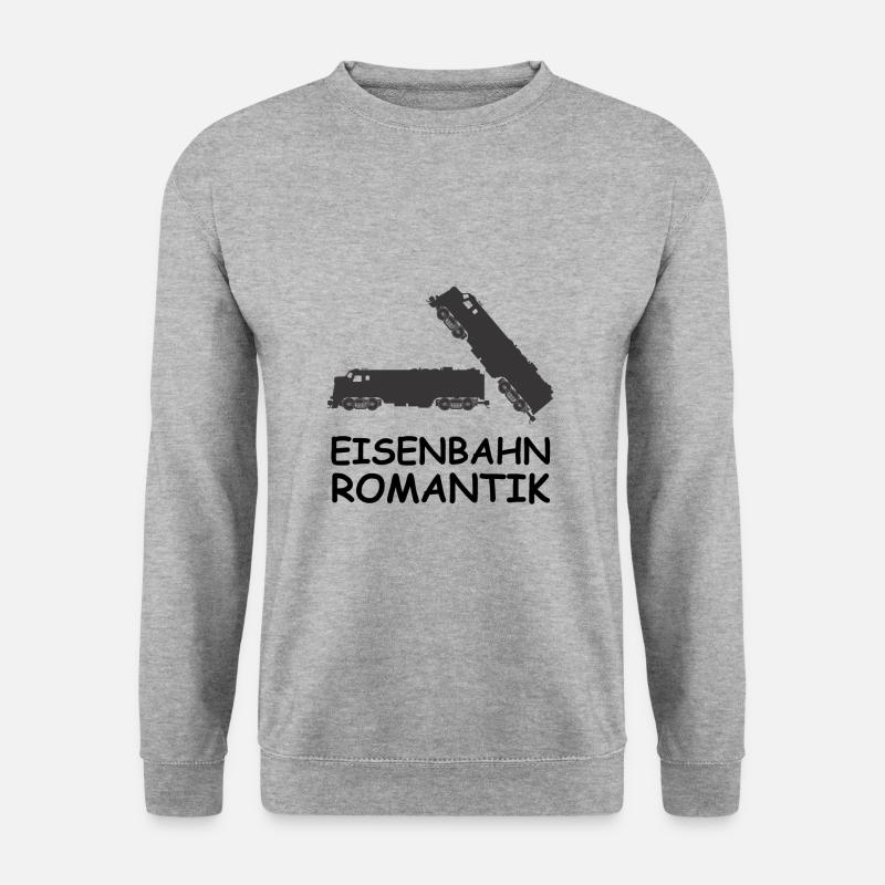 Zug Eisenbahnromantik - Unisex Pullover - Weißgrau meliert