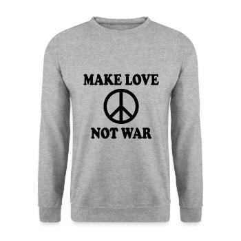 Make love not war - Unisex Sweatshirt - salt & pepper - Front - Alina (178cm) & Michal (187cm)