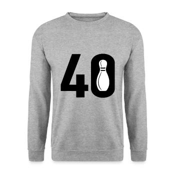 40 Bowling Bowler 40 - Sweat-shirt Unisexe - gris chiné - Devant - Alina (178cm) & Michal (187cm)