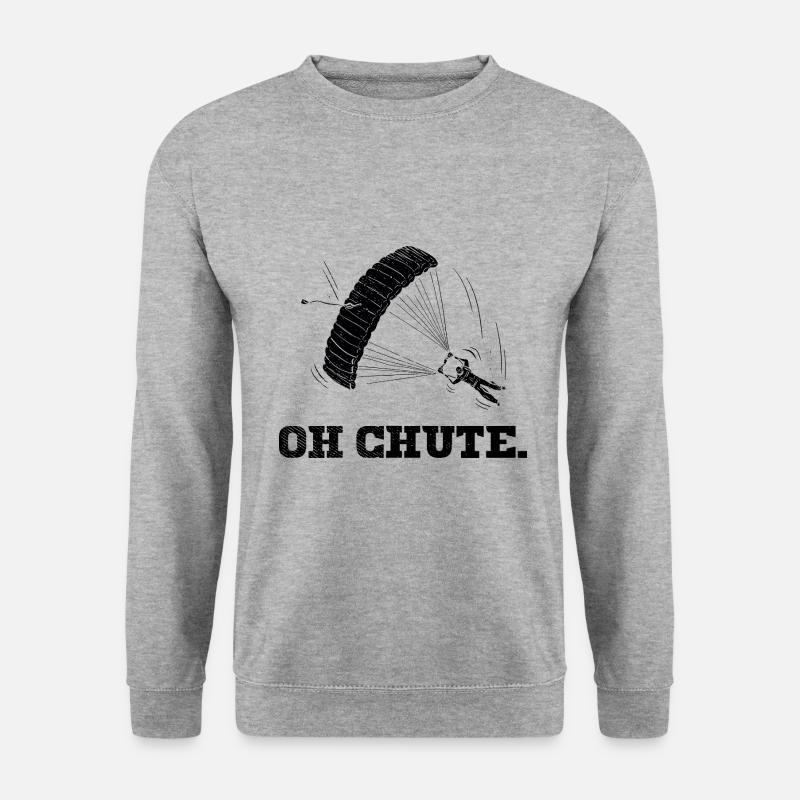 Oh Chute Fallschirmspringen - Unisex Pullover - Weißgrau meliert