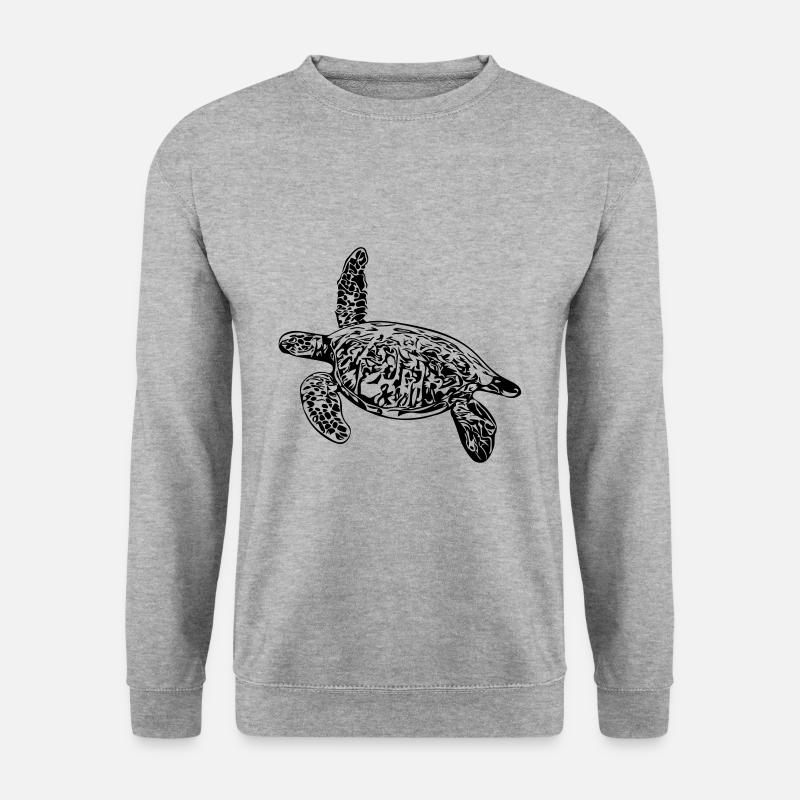 Schildkröte - Vector Design - Unisex Pullover - Weißgrau meliert