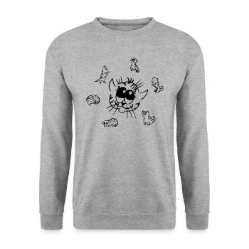 Sun from incredibly cute cats - Unisex Sweatshirt - salt & pepper - Front - Alina (178cm) & Michal (187cm)
