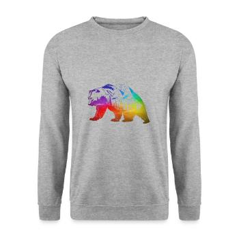 colorful nature bear - Unisex Sweatshirt - salt & pepper - Front - Alina (178cm) & Michal (187cm)