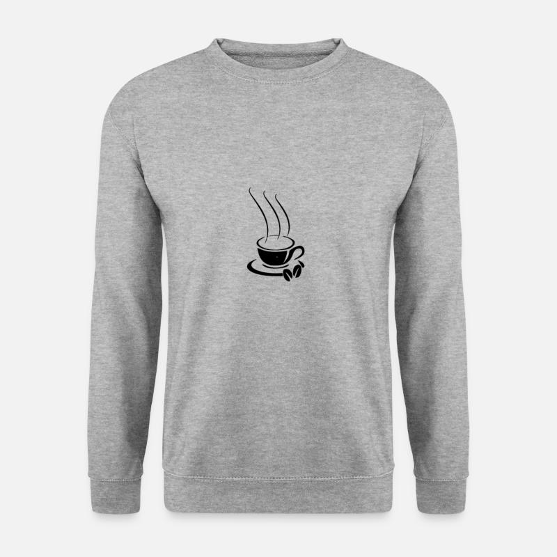 caffee - Unisex Pullover - Weißgrau meliert