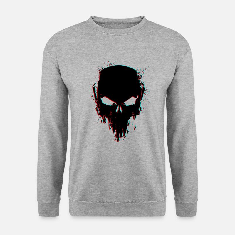 verwirrender totenkopf - Unisex Pullover - Weißgrau meliert