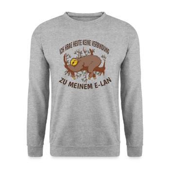 Faultier Spruch Humor Lustig Faultiere - Unisex Pullover - Weißgrau meliert - Vorne - Alina (178cm) & Michal (187cm)