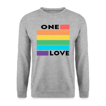LGBTQ Un amour - Sweat-shirt Unisexe - gris chiné - Devant - Alina (178cm) & Michal (187cm)
