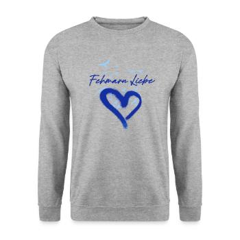 Fehmarn,möwen,anker,vogelschwarm - Unisex Pullover - Weißgrau meliert - Vorne - Alina (178cm) & Michal (187cm)