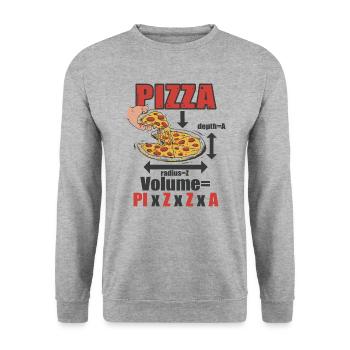 Pizza Formel Volumen Mathe - Unisex Pullover - Weißgrau meliert - Vorne - Alina (178cm) & Michal (187cm)