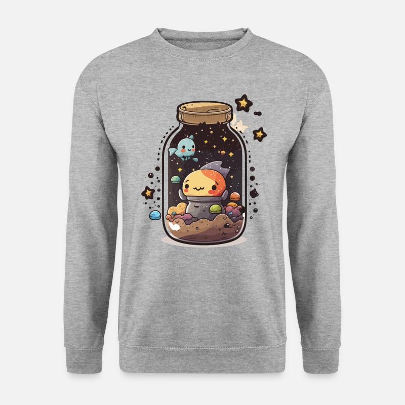 Kosmischer Behälter - Unisex Pullover - Weißgrau meliert