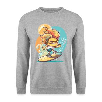 Surfer sur les vagues - Sweat-shirt Unisexe - gris chiné - Devant - Alina (178cm) & Michal (187cm)