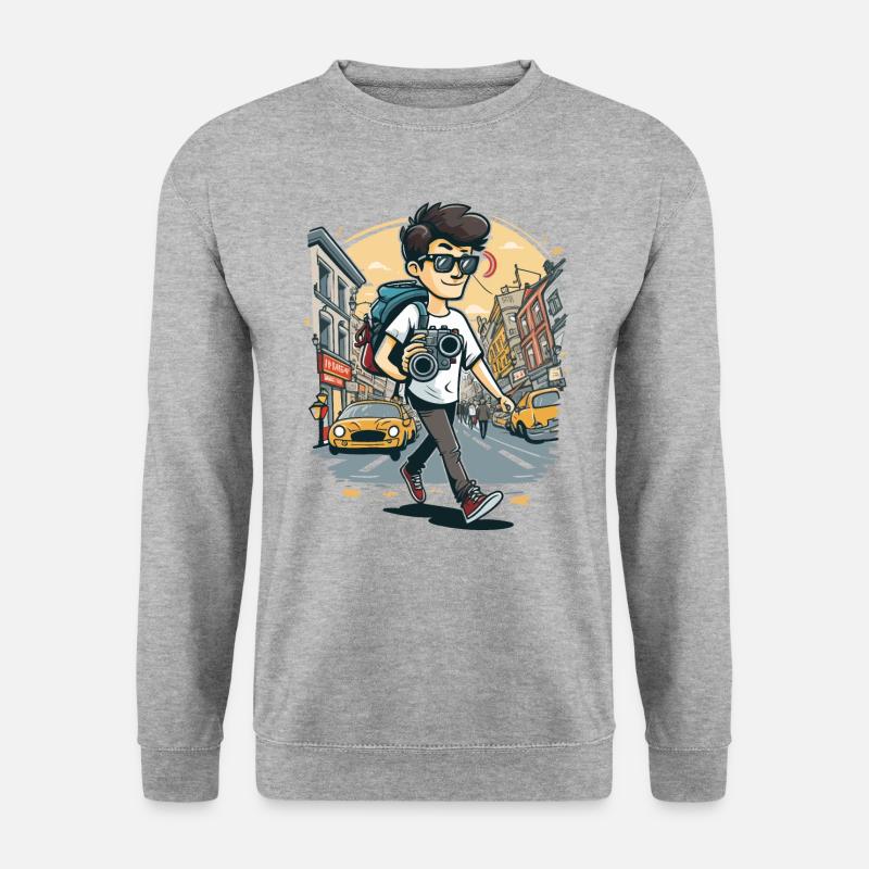 Der urbane Fotograf - Unisex Pullover - Weißgrau meliert